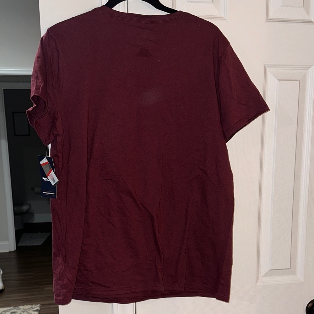 Fanatics Burgundy V-Neck Tee with White Logo - Picture 5 of 5